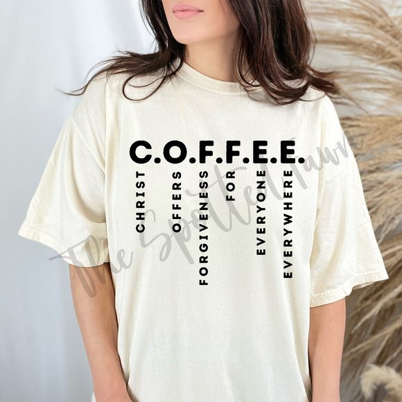 "COFFEE" Religious Tee Comfort Colors - Picture 1 of 1